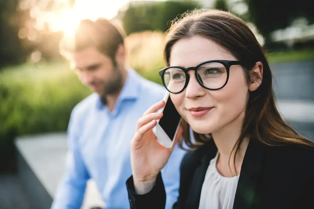 Woman on a phone call